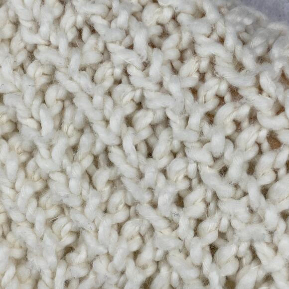 EILEEN FISHER Sweater OS Ribbed Chunky Cape Poncho Shawl One Button Off White - Picture 6 of 11